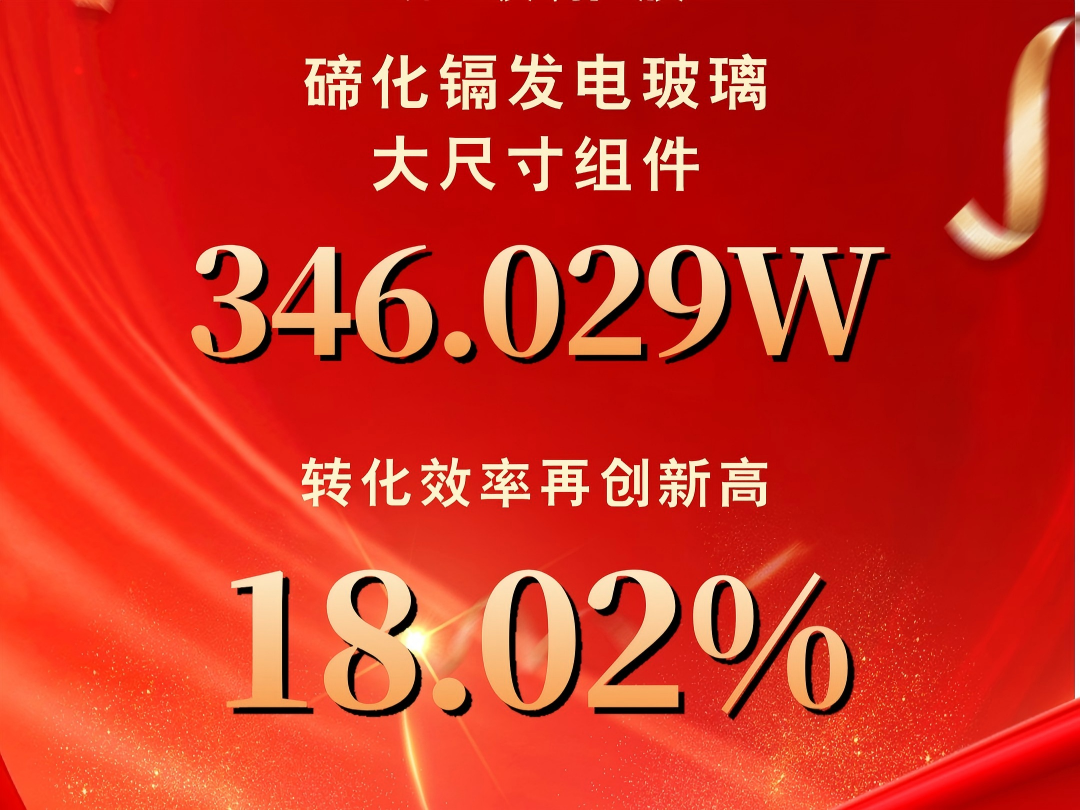 喜报丨18.02%！凯盛玻璃控股发电玻璃转化效率再创新高！